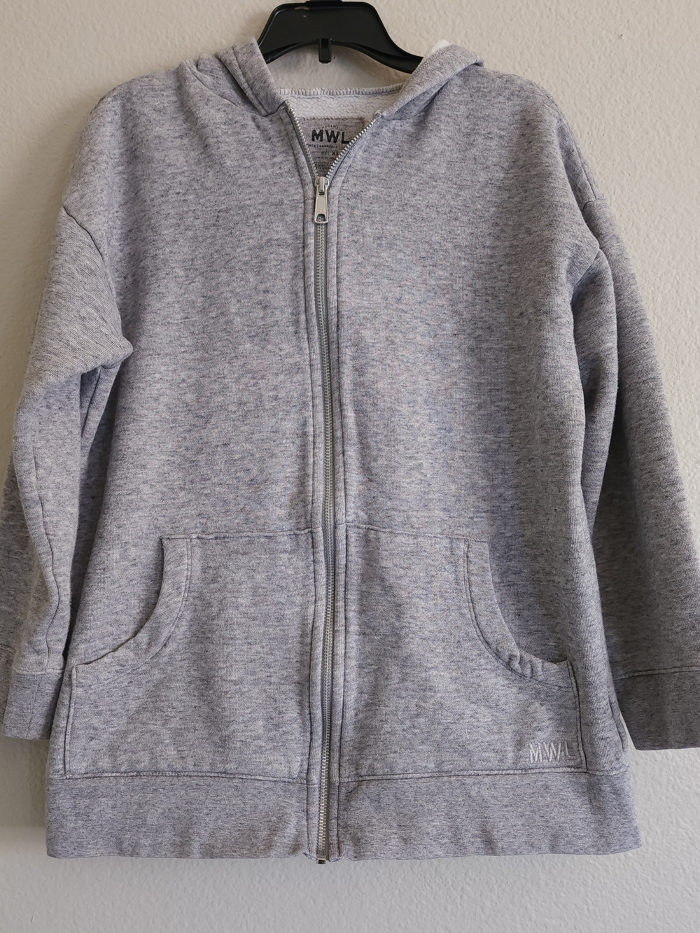 Madewell MWL Betterterry Full-Zip Long Hoodie Sweatshirt Gray XS NB241